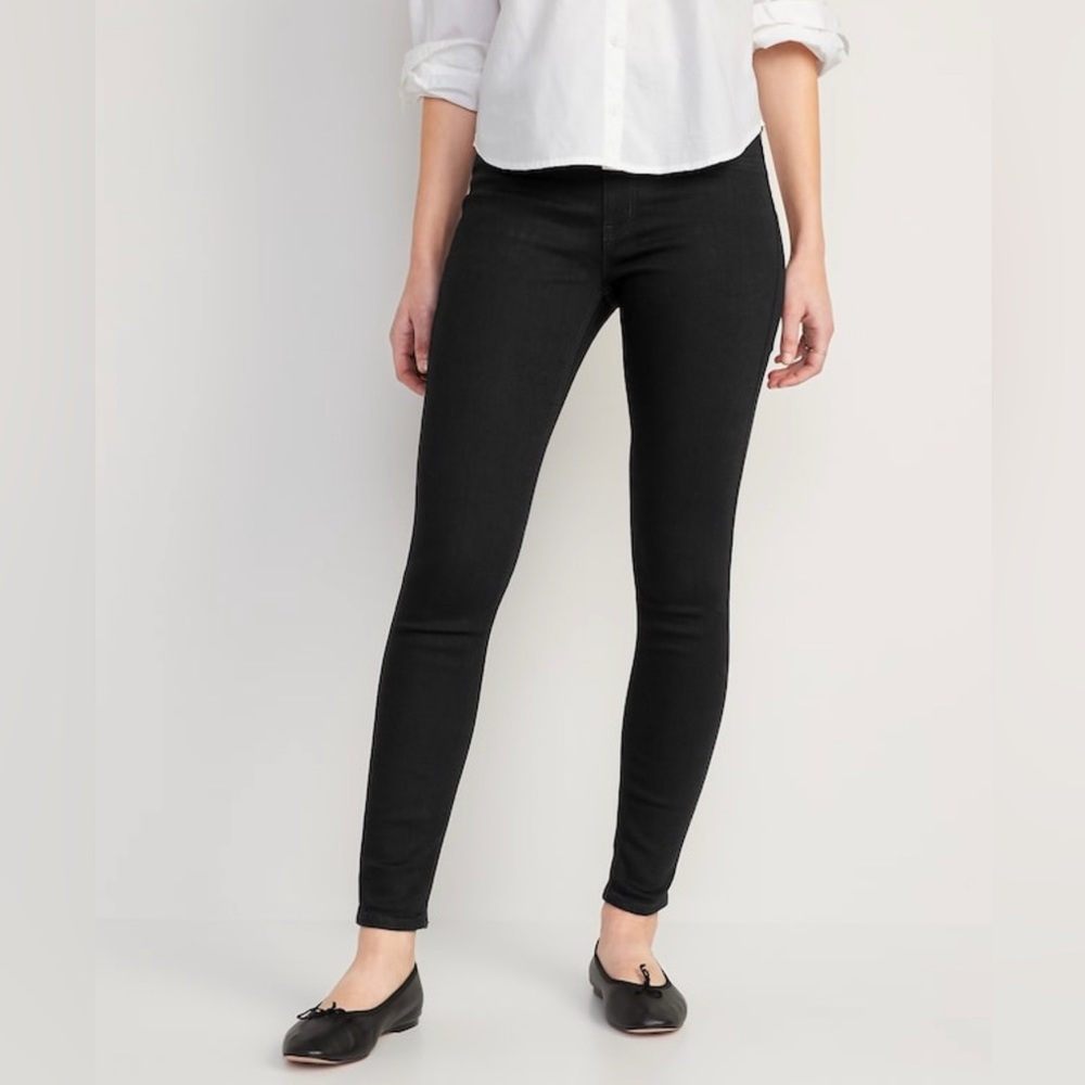 NWT Old Navy Mid-Rise Wow Super-Skinny Black-Wash
Jeggings for Women 6 petite